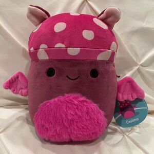 Squishmallows Official Kellytoy 8” Cosimo Bat Mushroom LEGENDARY Plushie NWT 🍄